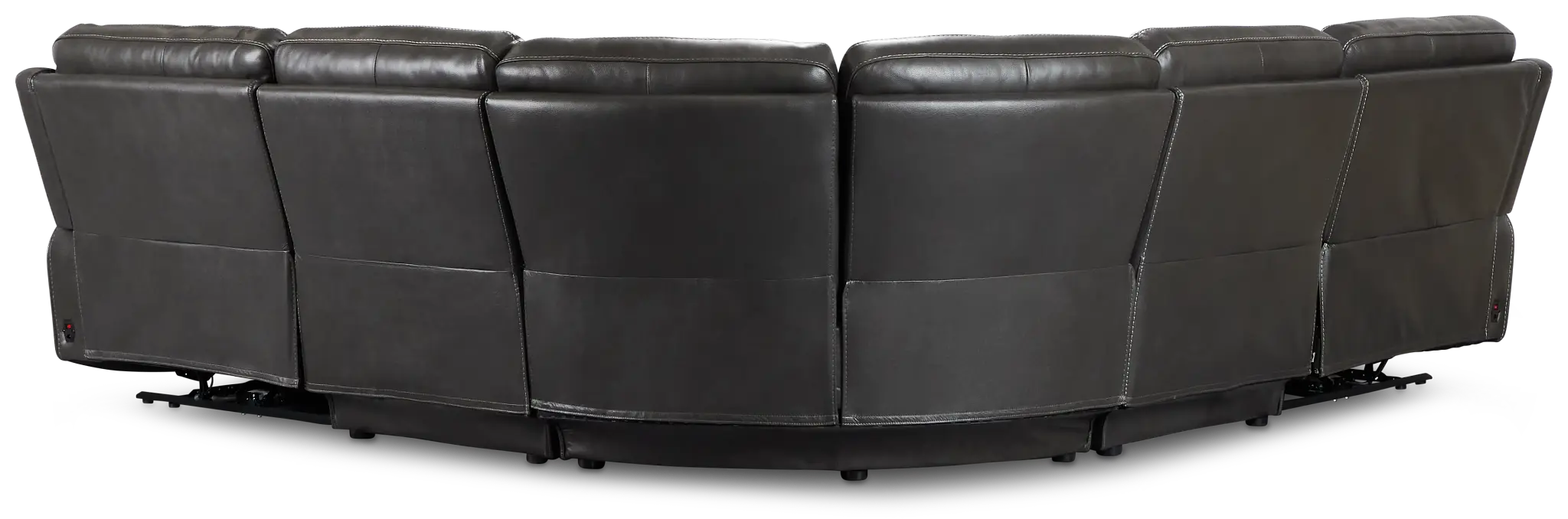 Benji Dark Gray Lthr/vinyl Small Two-arm Power Reclining Sectional Benji Dark Gray Lthr/vinyl Small Two-arm Power Reclining Sectional
