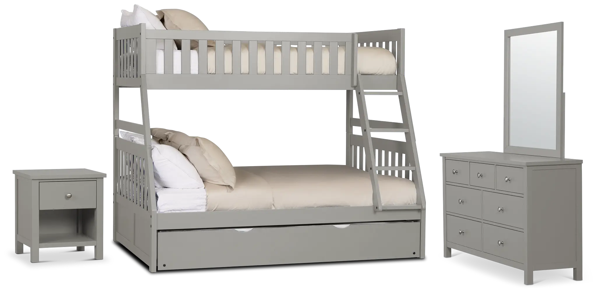 Charleston Gray Bunk Bed Trundle Bedroom Charleston Gray Bunk Bed Trundle Bedroom
