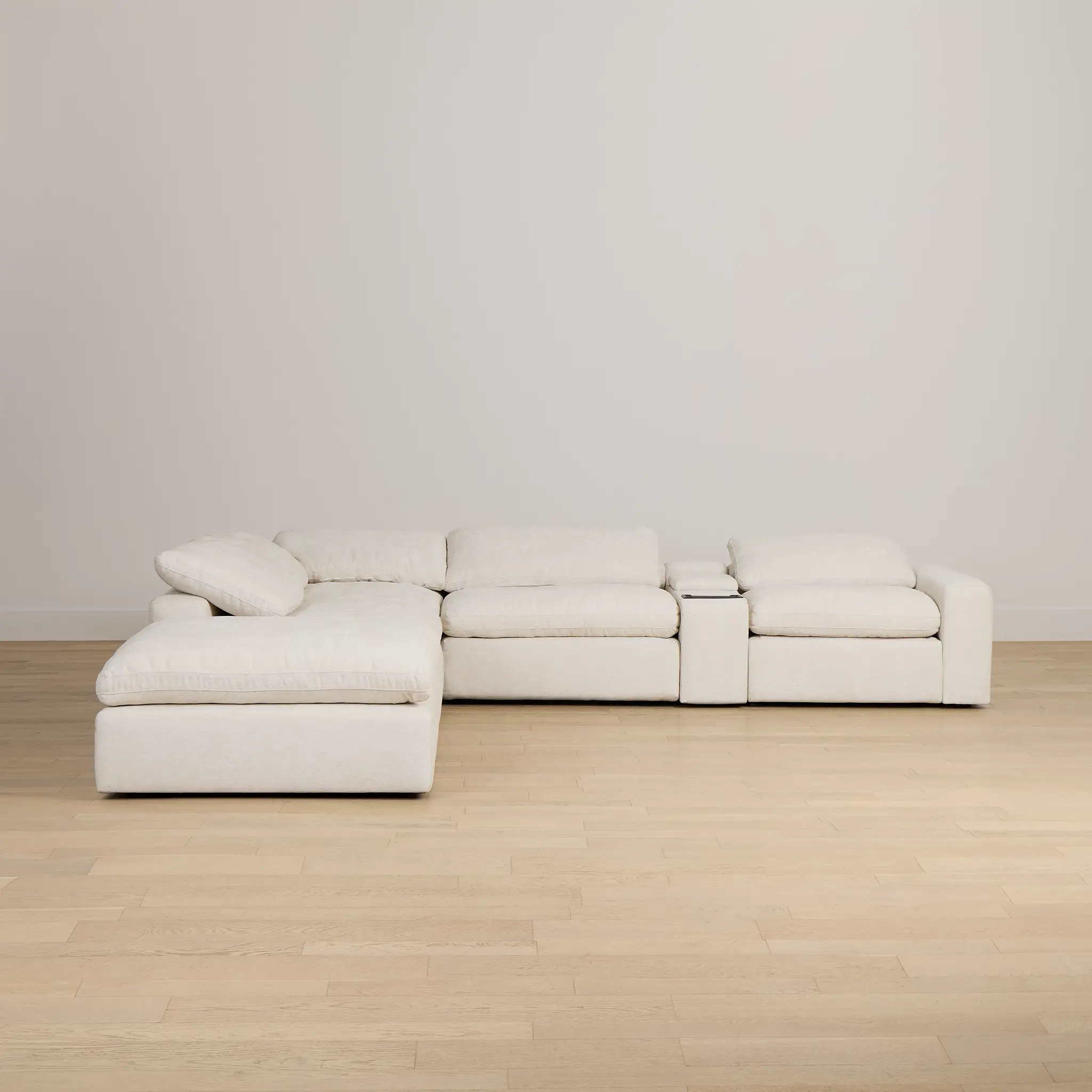 Drift Light Beige Fabric Large Left Bumper Power Reclining Sectional Drift Light Beige Fabric Large Left Bumper Power Reclining Sectional