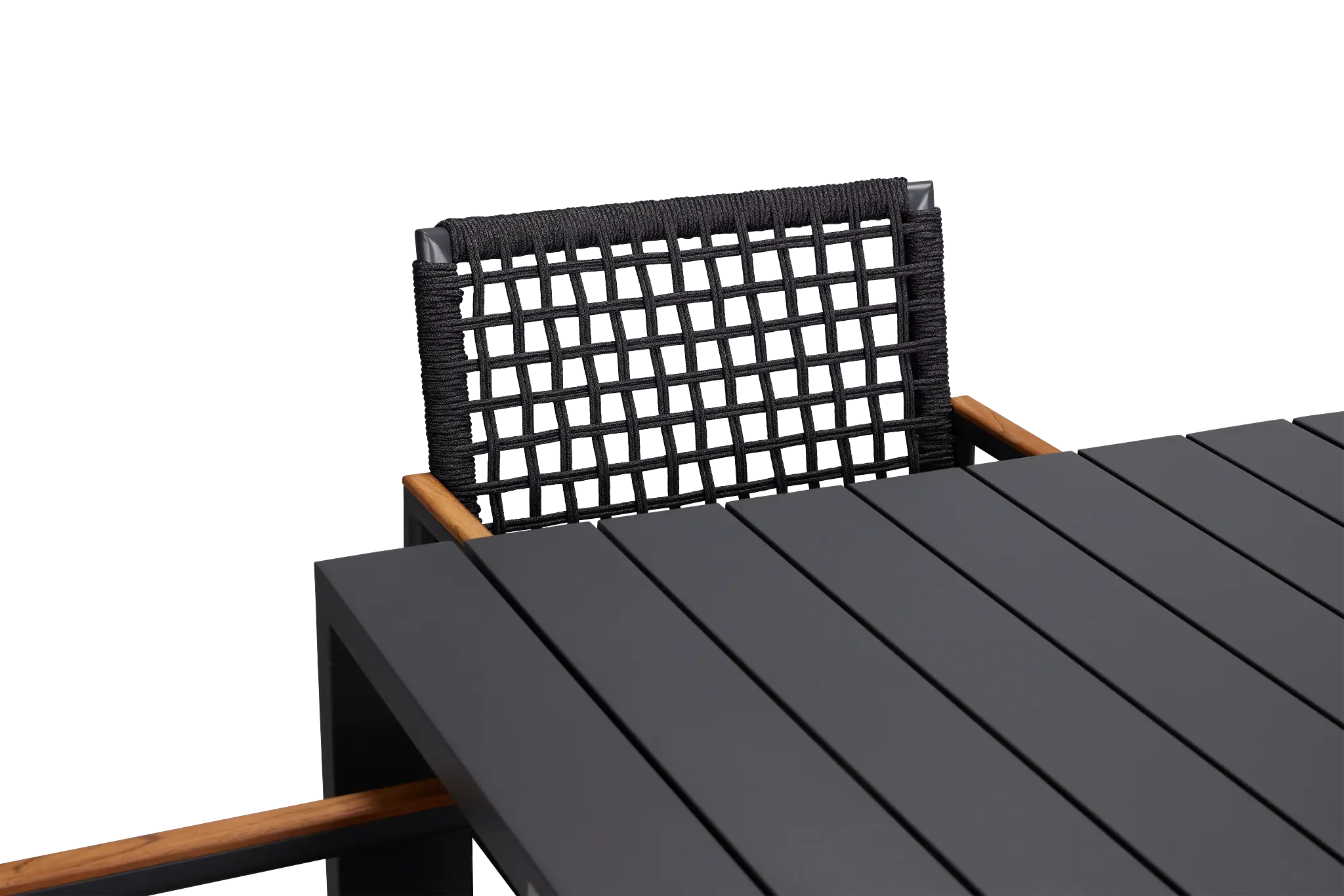 Sunrise Dark Gray 35" Square Table & 4 Teak Arm Chairs Sunrise Dark Gray 35" Square Table & 4 Teak Arm Chairs