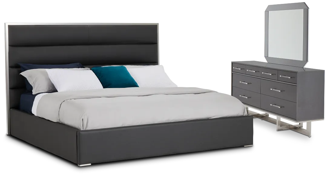 Cortina Gray Uph Platform Bedroom
