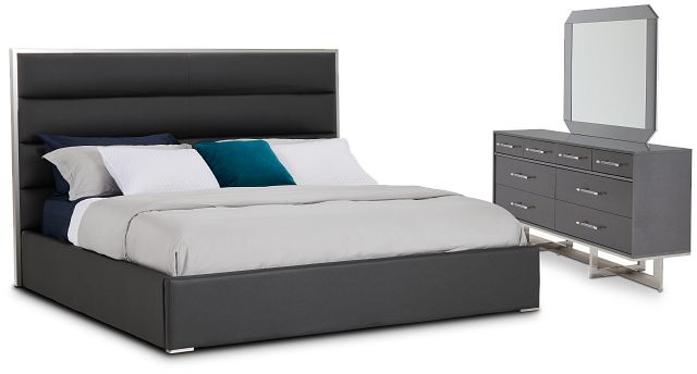 Cortina Gray Uph Platform Bedroom