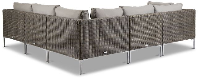 Tulum Gray Woven Two-arm Sectional (3)