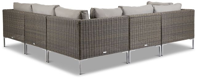 Tulum Gray Woven Two-arm Sectional