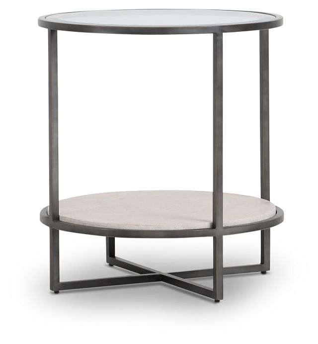 Harlow Glass Chairside Table