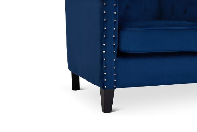 Tiffany Dark Blue Velvet Accent Chair