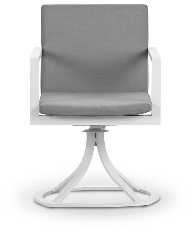 Linear White Dk Gray Swivel Chair