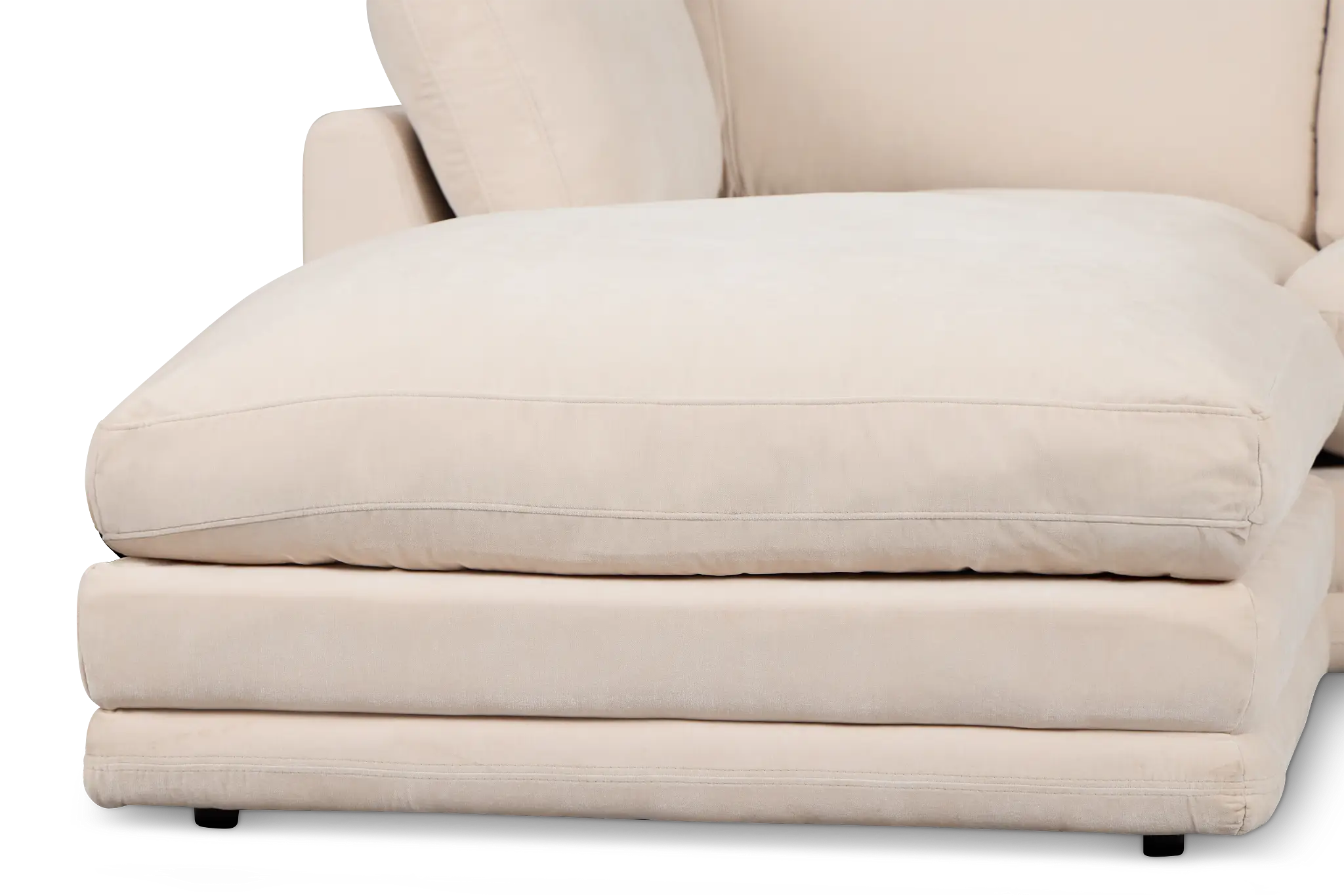 Jules Ivory Velvet 4-piece Left Facing Bumper Sectional Jules Ivory Velvet 4-piece Left Facing Bumper Sectional