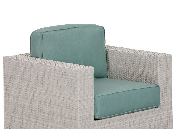 Biscayne Teal Swivel Chair