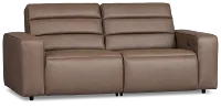 Sawyer Dark Brown Micro 2-piece Modular Power Reclining Sofa