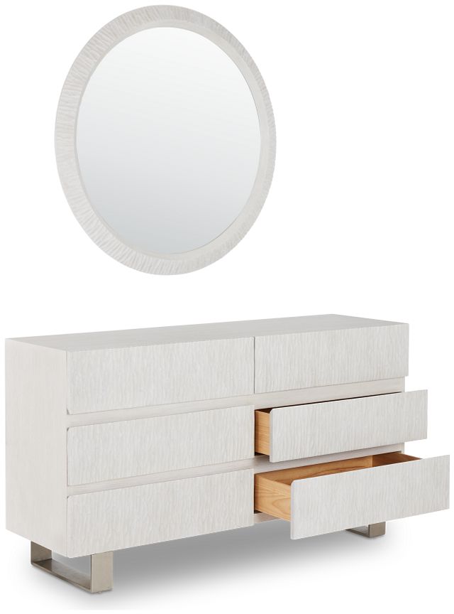 Costa White Dresser & Mirror