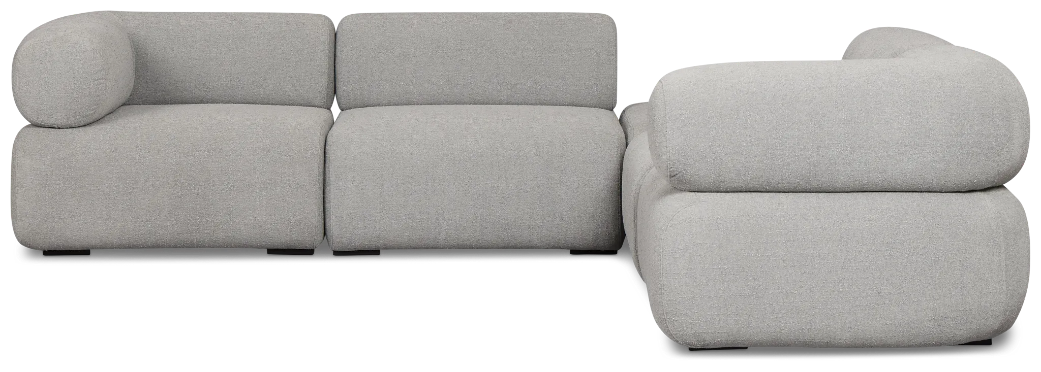 Celeste Light Gray Fabric 5-piece Modular Sectional With Corner Ottoman