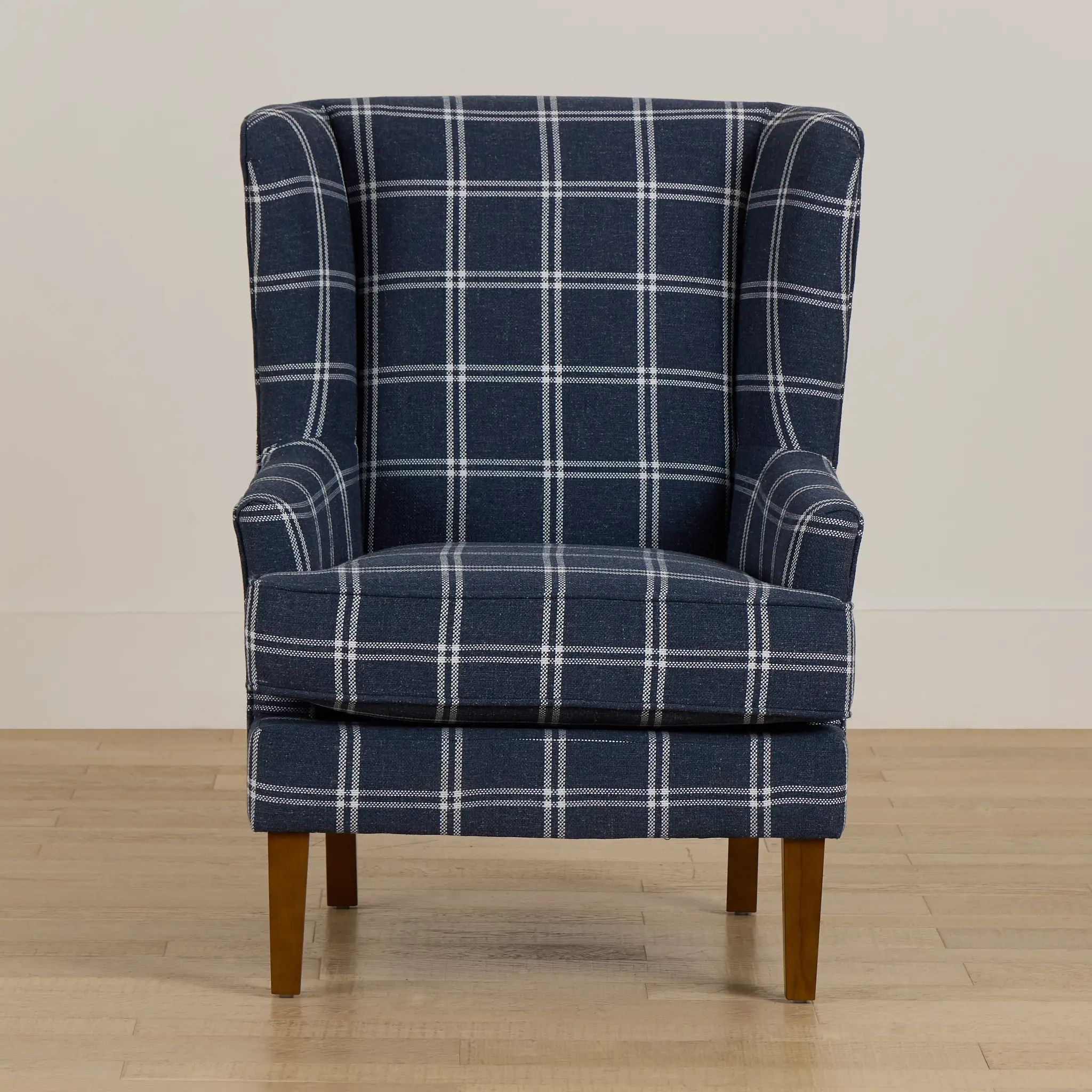 Leyla Dark Blue Fabric Accent Chair Leyla Dark Blue Fabric Accent Chair