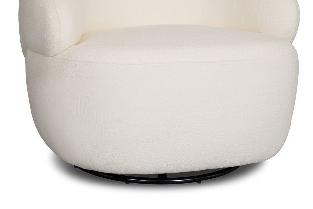Catalina White Fabric Swivel Chair