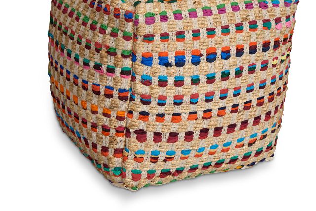 Poppy Multicolored Accent Pouf