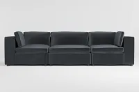 Destin Joya Gray Velvet 3-piece Modular Sofa