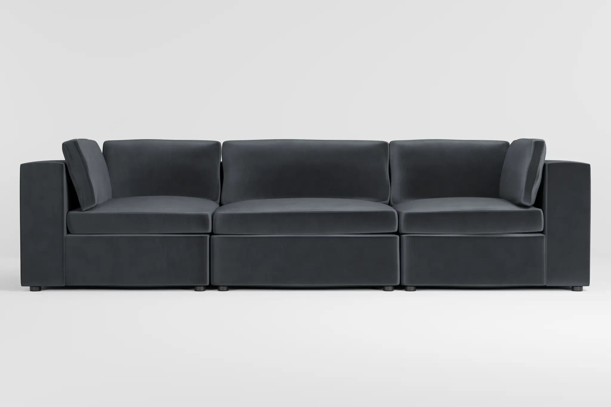 Destin Joya Gray Velvet 3-piece Modular Sofa Destin Joya Gray Velvet 3-piece Modular Sofa