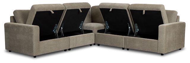 Addie Gray Fabric Small 2-arm Storage Sectional