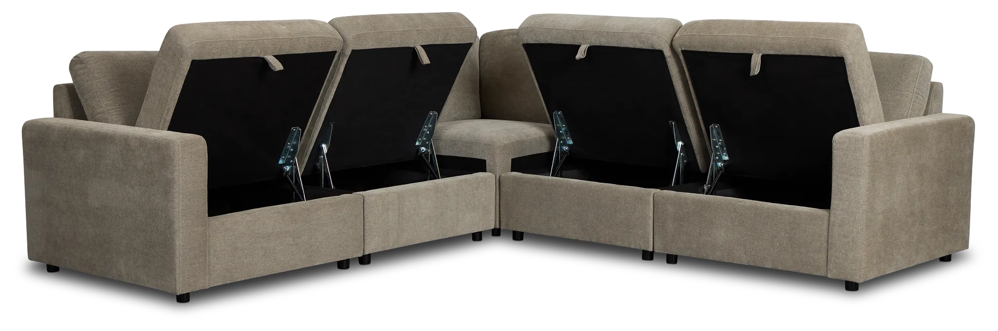 Addie Gray Fabric Small 2-arm Storage Sectional