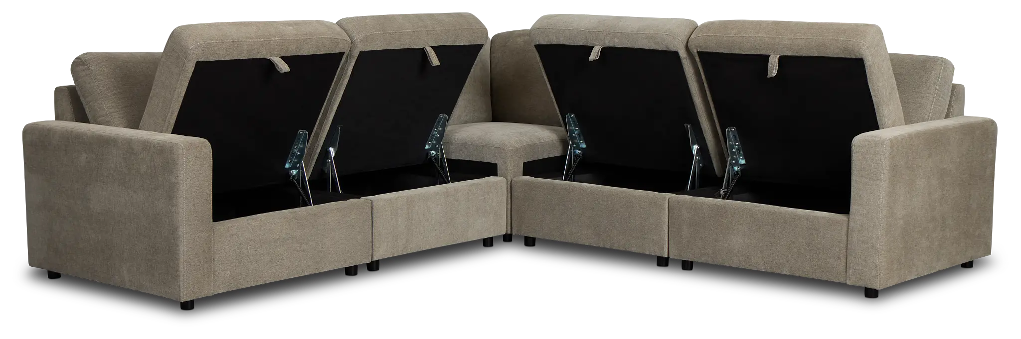 Addie Gray Fabric Small 2-arm Storage Sectional Addie Gray Fabric Small 2-arm Storage Sectional