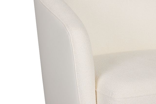 Luna White Fabric Swivel Chair