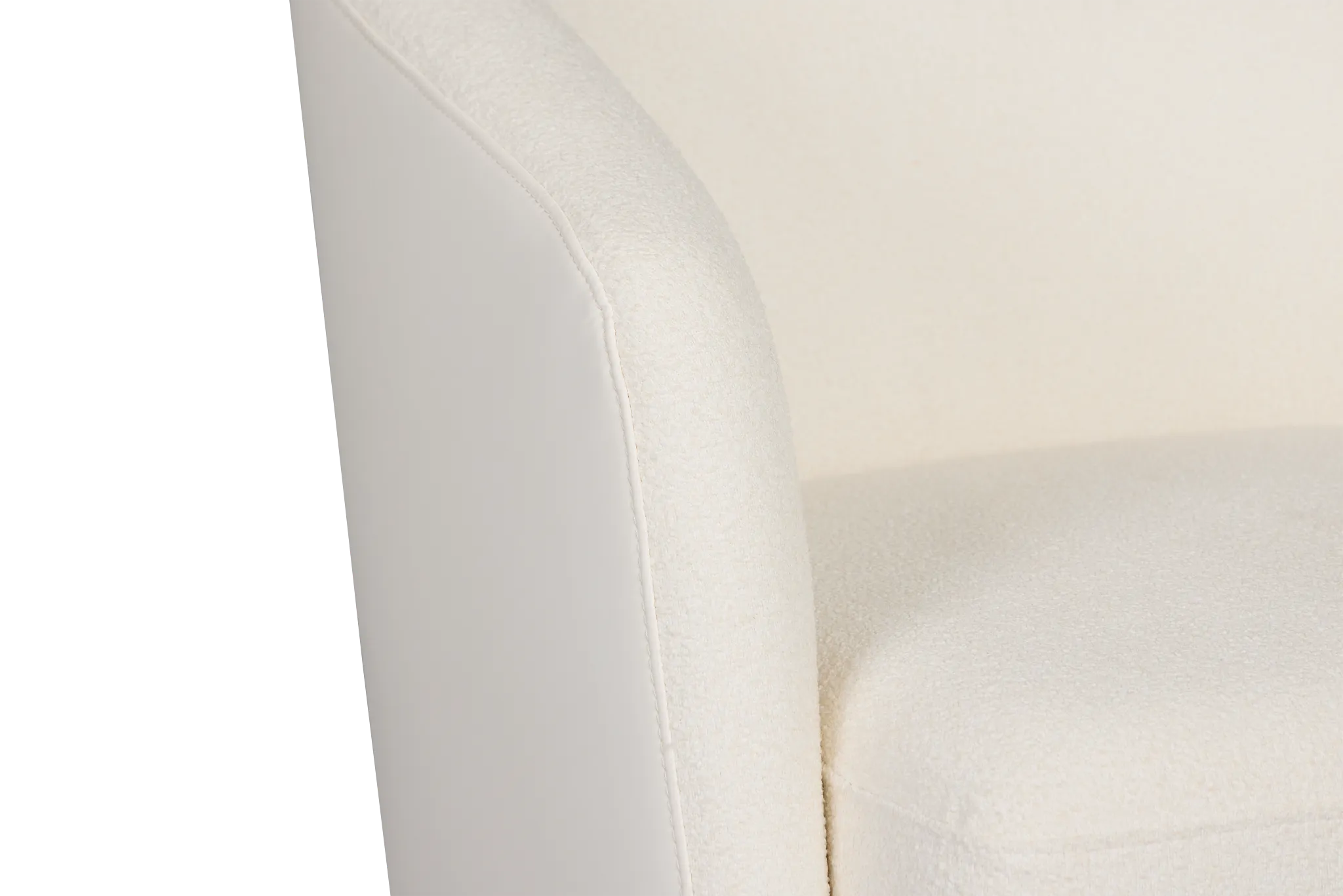 Luna White Fabric Swivel Chair