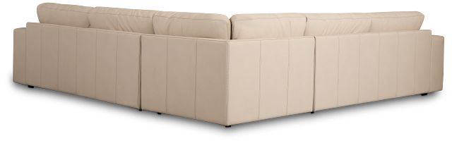 Kellan Ivory Leather Small Two-arm Sectional