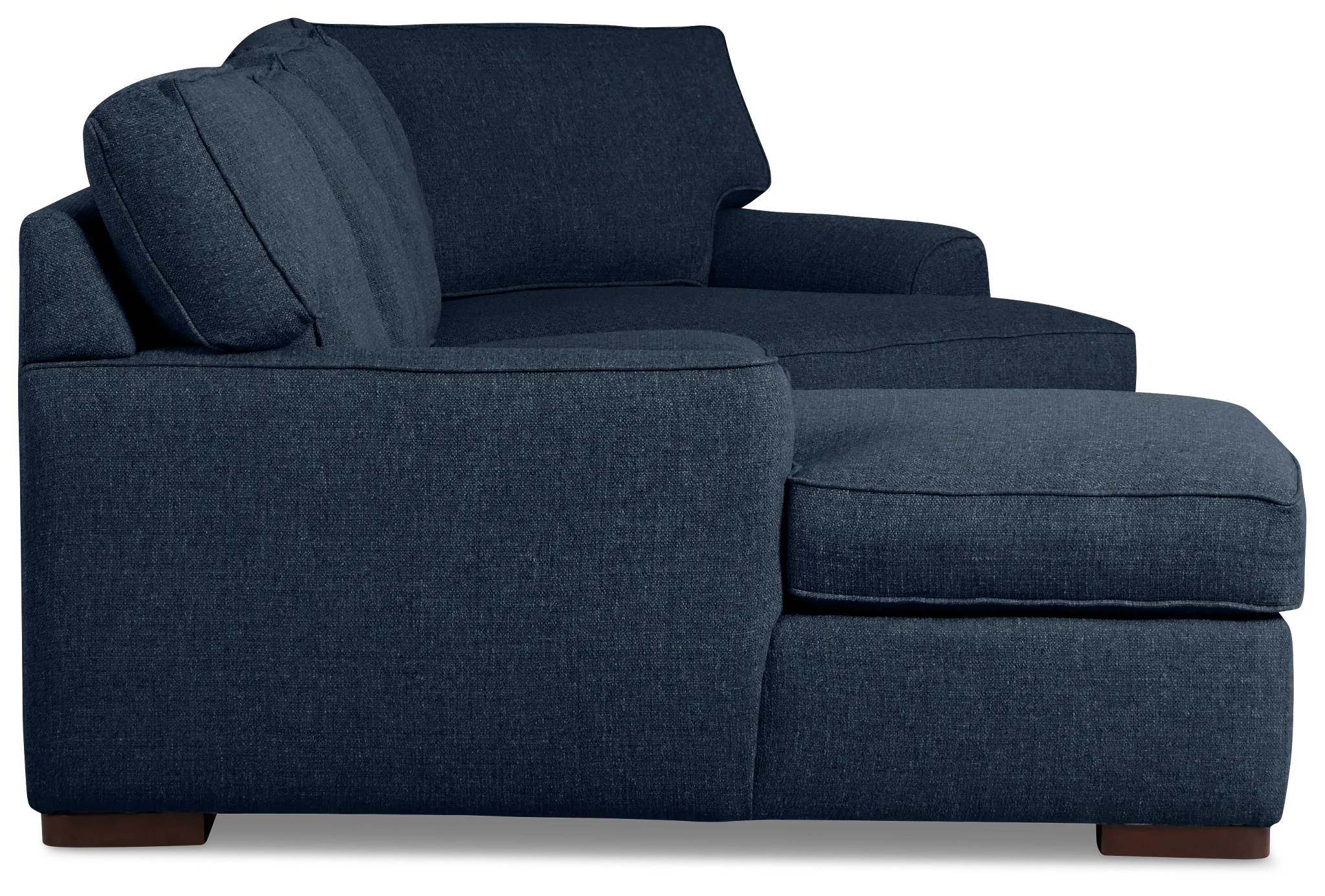Sinclair Dark Blue Fabric Left Chaise Cuddler Sectional