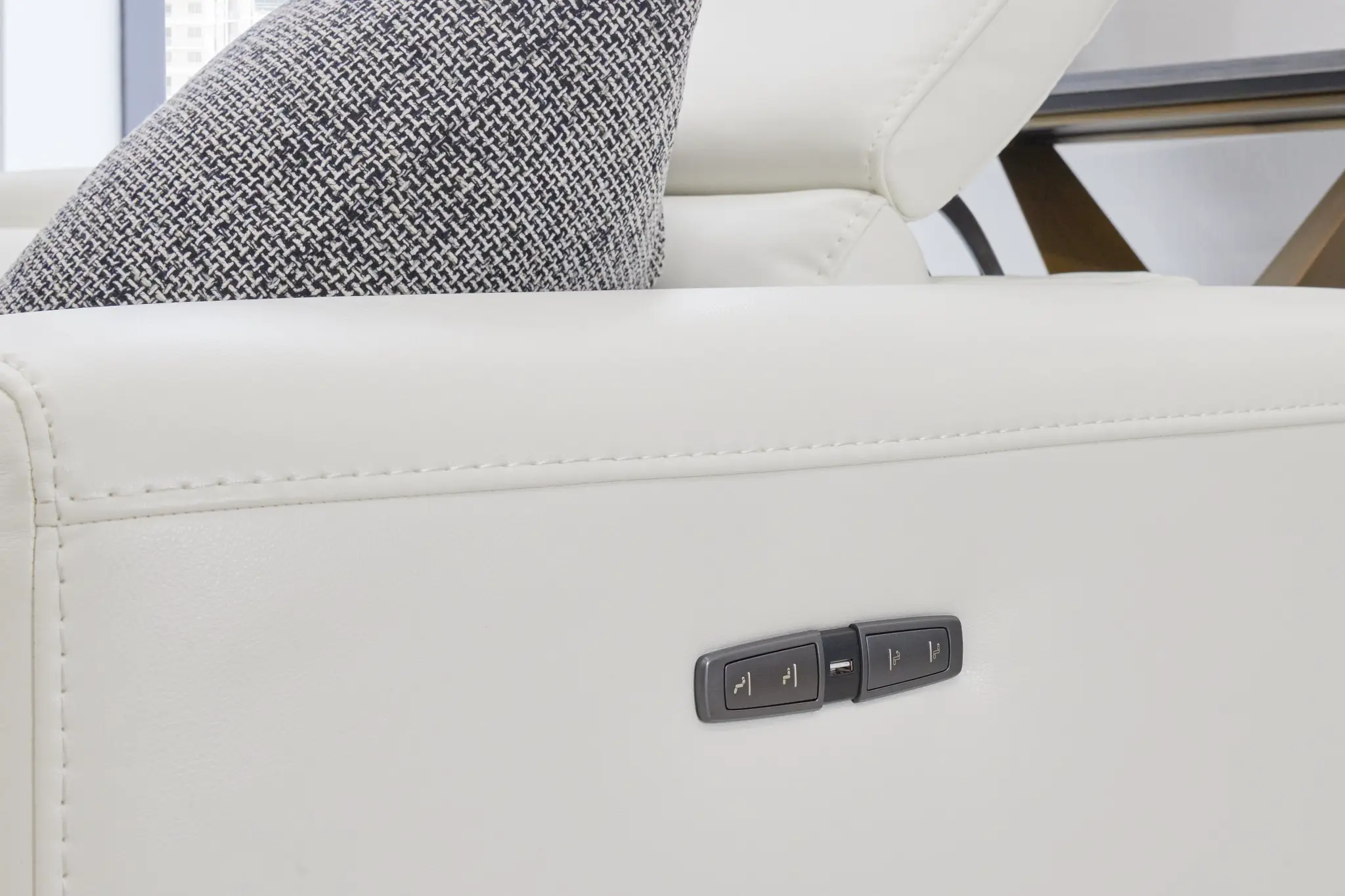 Lombardy White Micro Medium Dual Power 2-arm Reclining Sectional Lombardy White Micro Medium Dual Power 2-arm Reclining Sectional