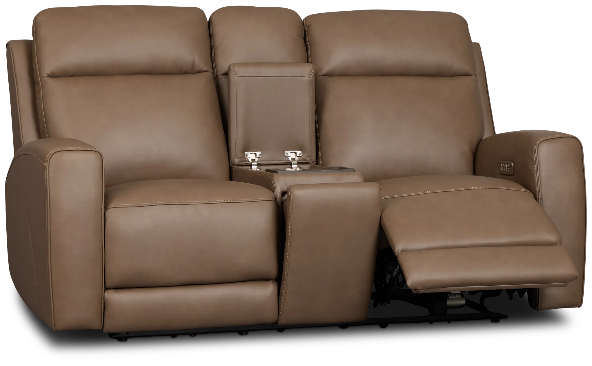Flexsteel Belmont Dark Brown Lthr/vinyl Power Reclining Loveseat