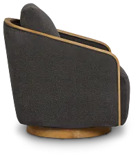 Campbell Dark Gray Fabric Swivel Accent Chair