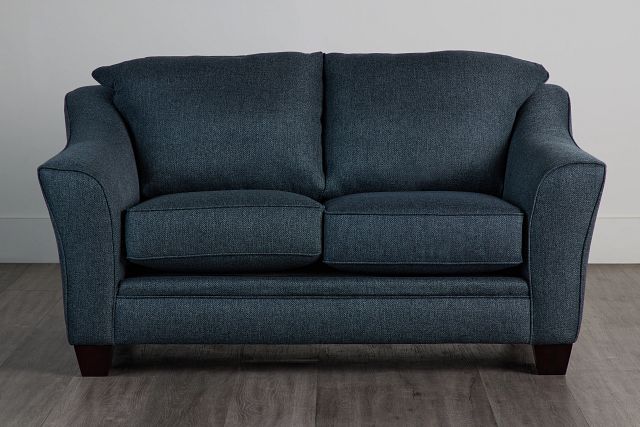 Avery Dark Blue Fabric Loveseat