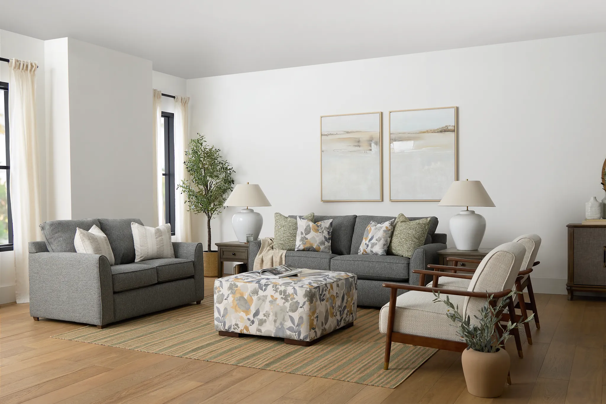 Asheville Gray Fabric Sofa