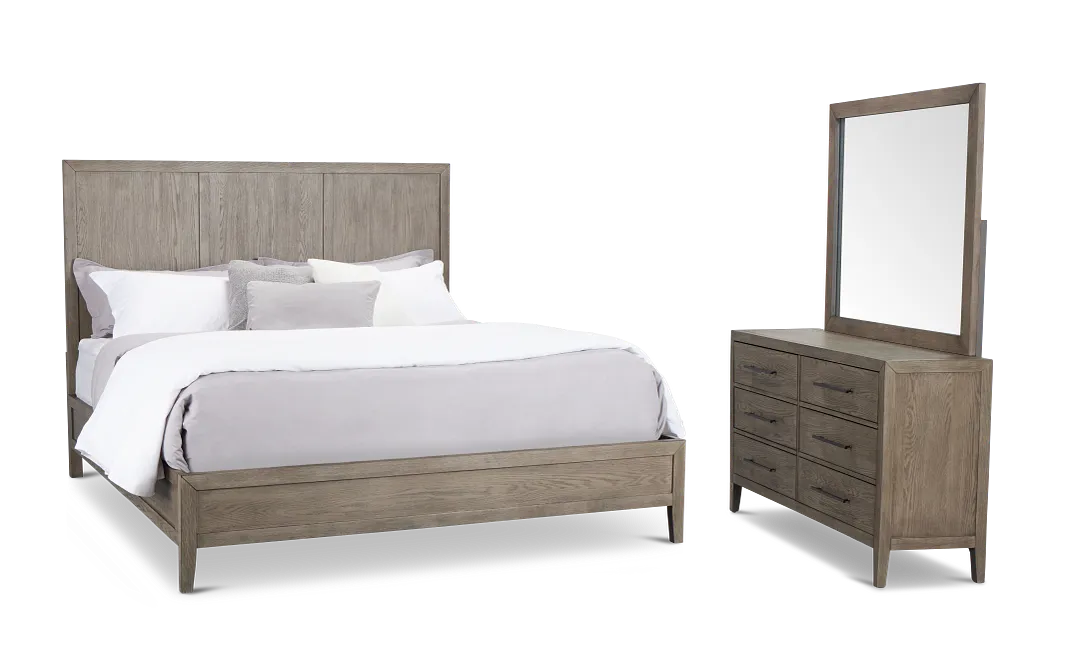Alden Gray Wood Platform Bedroom