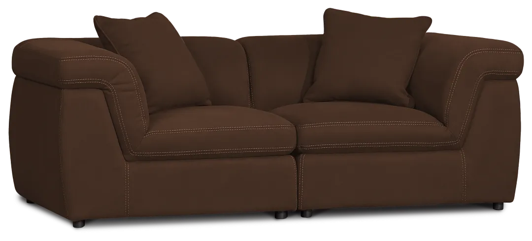 Aria Dark Brown Micro Immersive 2-piece Modular Sofa
