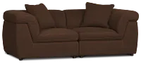 Aria Dark Brown Micro Immersive 2-piece Modular Sofa