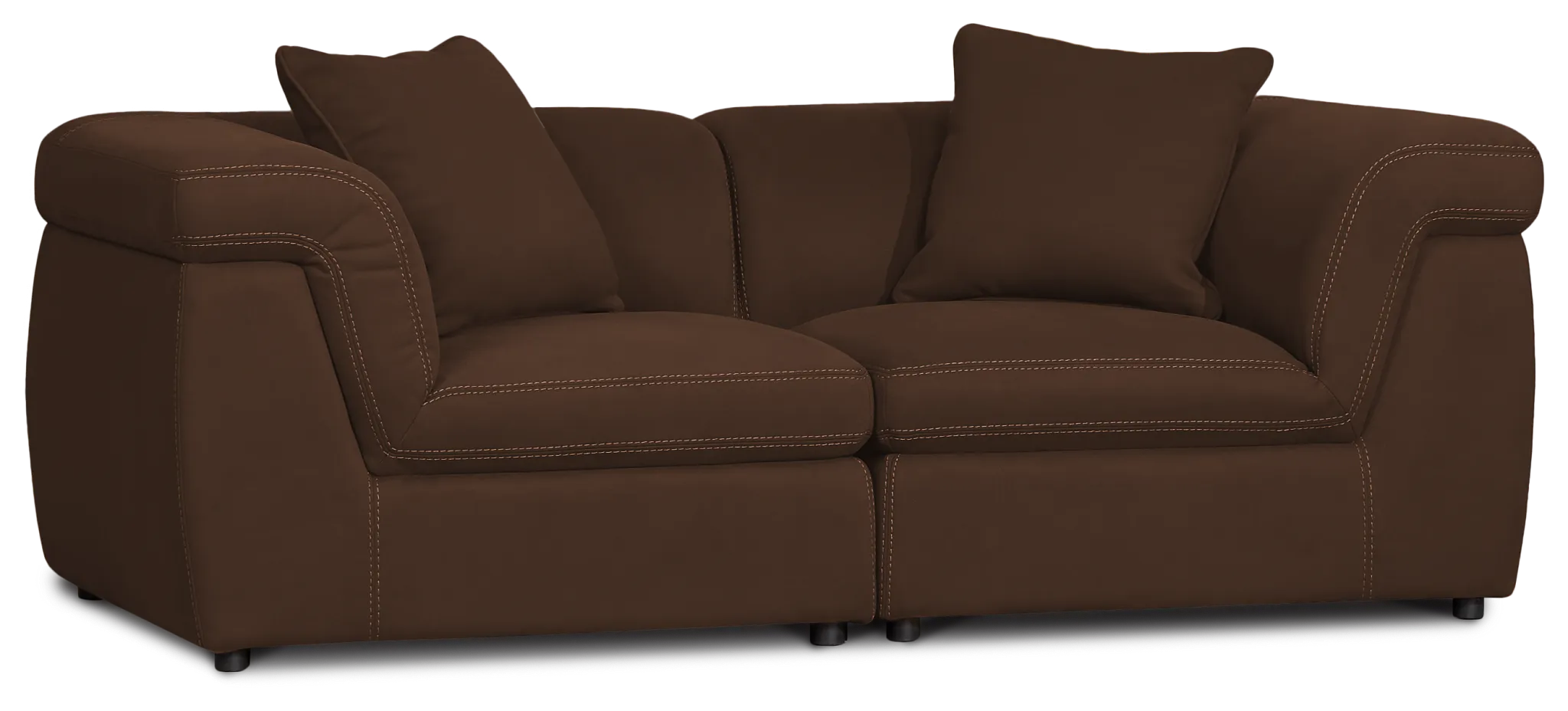 Aria Dark Brown Micro Immersive 2-piece Modular Sofa