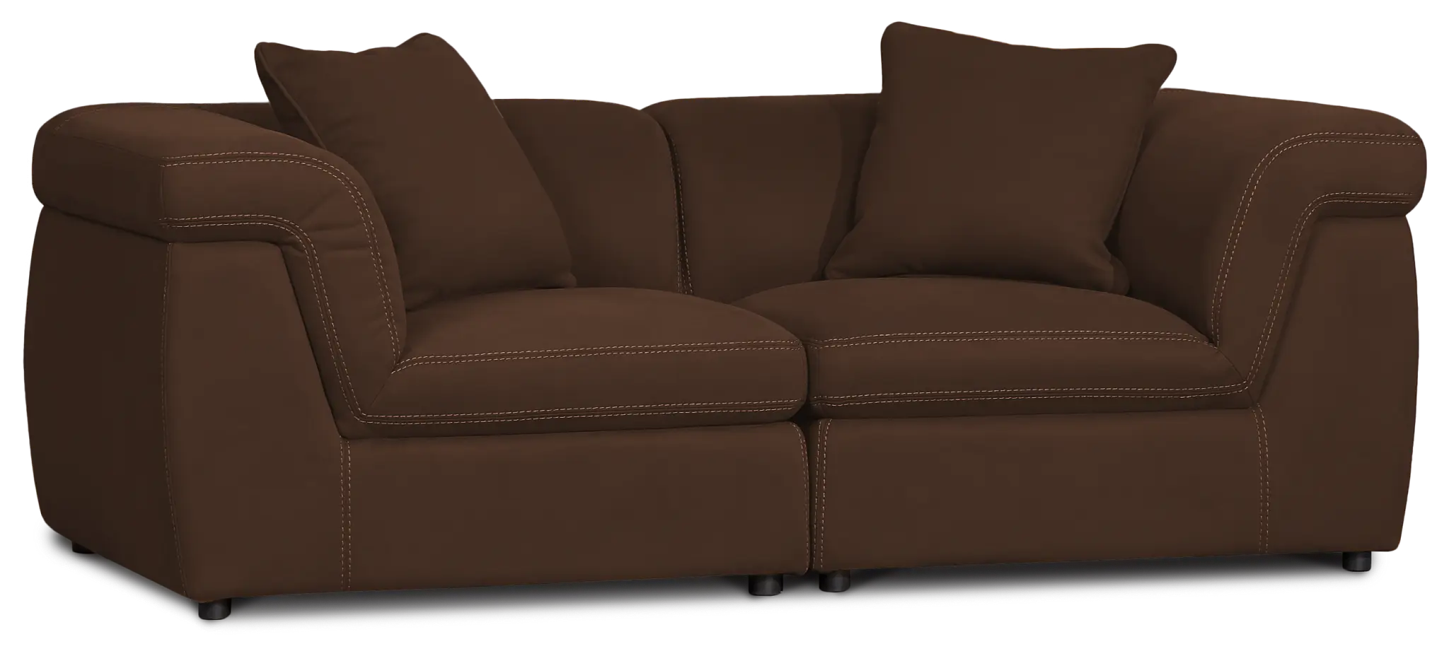 Aria Dark Brown Micro Immersive 2-piece Modular Sofa Aria Dark Brown Micro Immersive 2-piece Modular Sofa