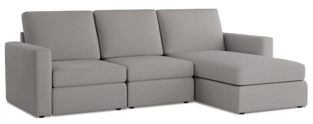 Citymod Light Gray Fabric Small Right Chaise Sectional