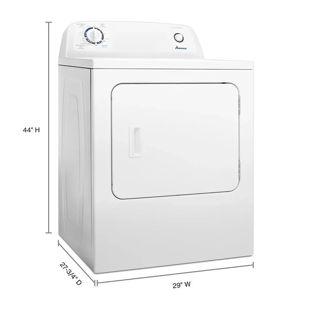Amana 4655 Series White Front Load Electric Dryer