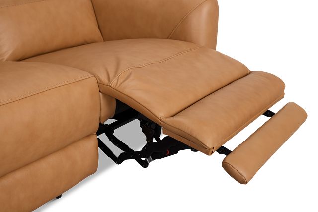 Keaton Brown Lthr/vinyl Power Reclining Sofa W/ Power Headrest