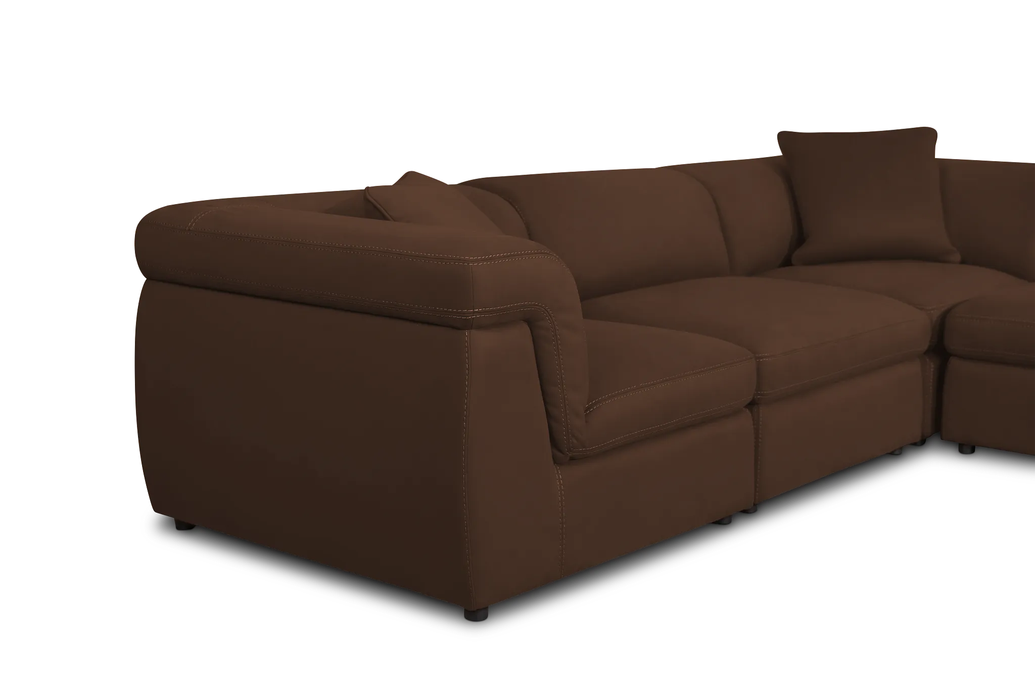Aria Dark Brown Micro 5-piece Modular Sectional