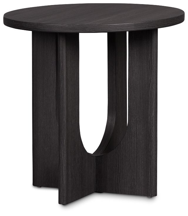 Lyndie Black Round End Table