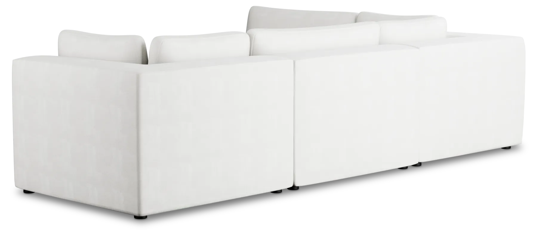 Destin Sutton White Fabric 4-piece Modular Sectional
