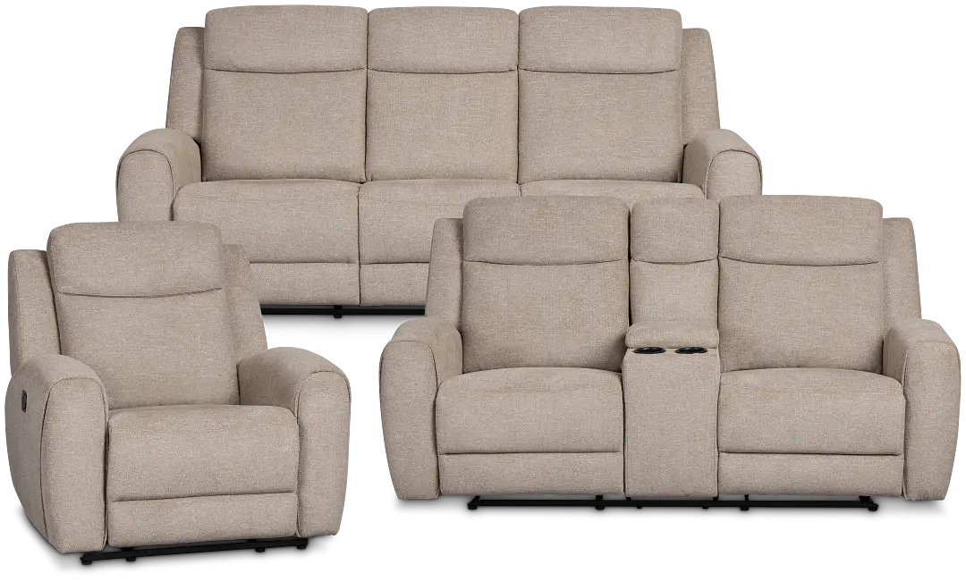 Walker Beige Fabric Manually Reclining Living Room Walker Beige Fabric Manually Reclining Living Room