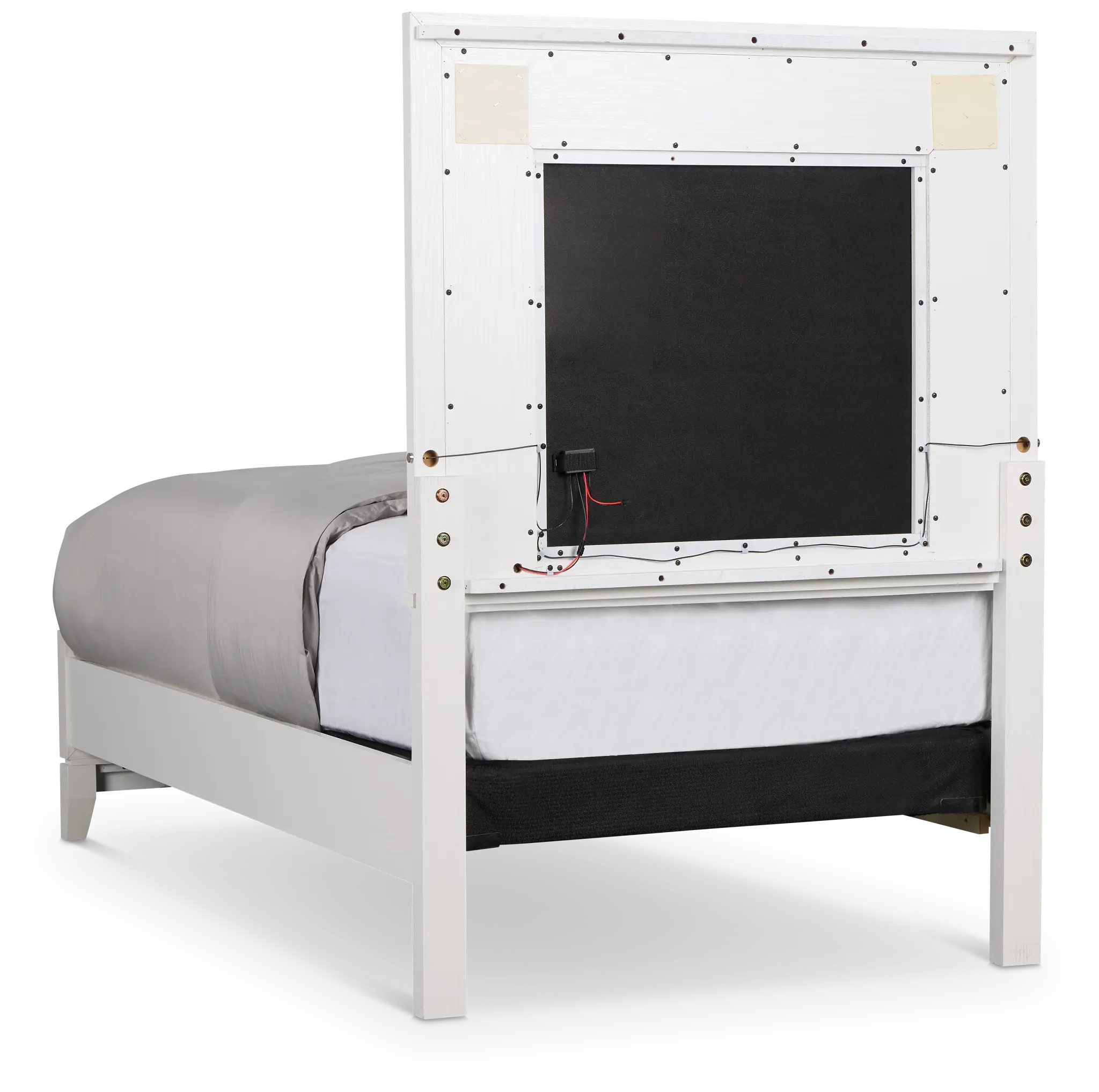 Alessandria White Uph Panel Bed With Lights Alessandria White Uph Panel Bed With Lights