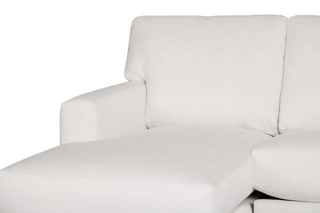 Rhodes White Fabric Large Left Chaise Sectional