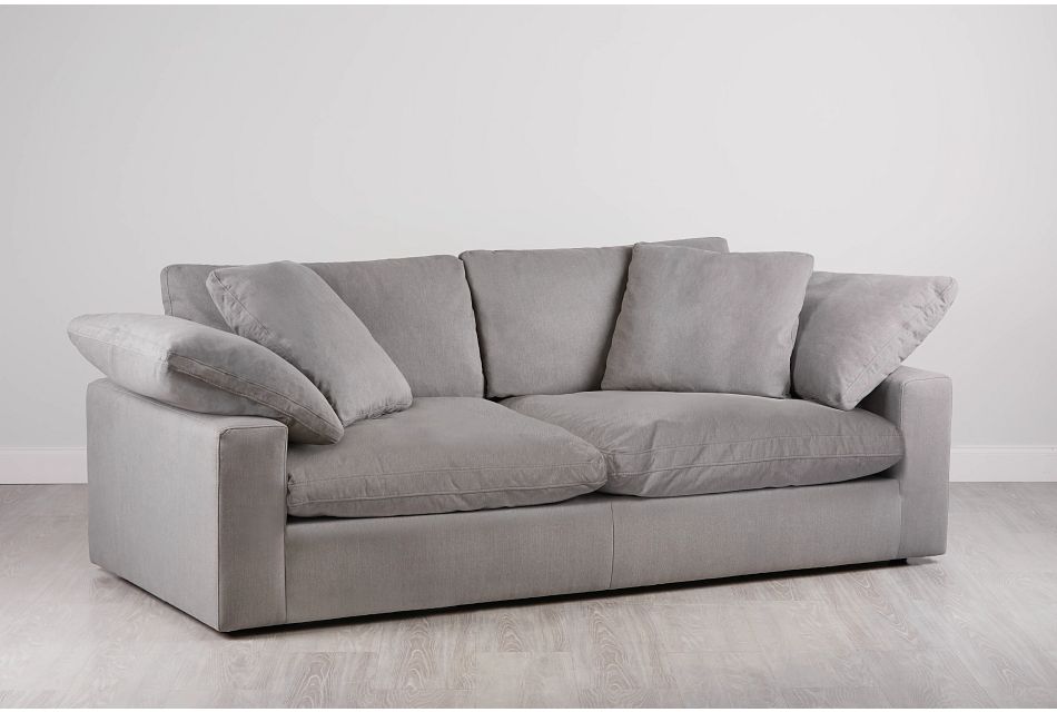 Nixon Light Gray Fabric Sofa Living Room Sofas City Furniture
