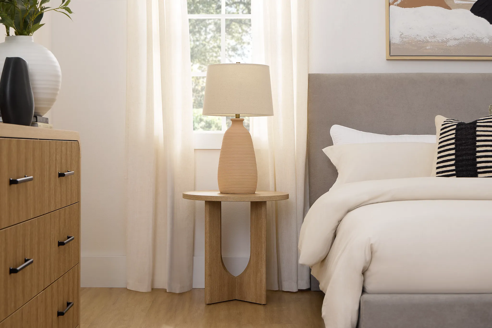 Lyndie Light Tone Round End Table