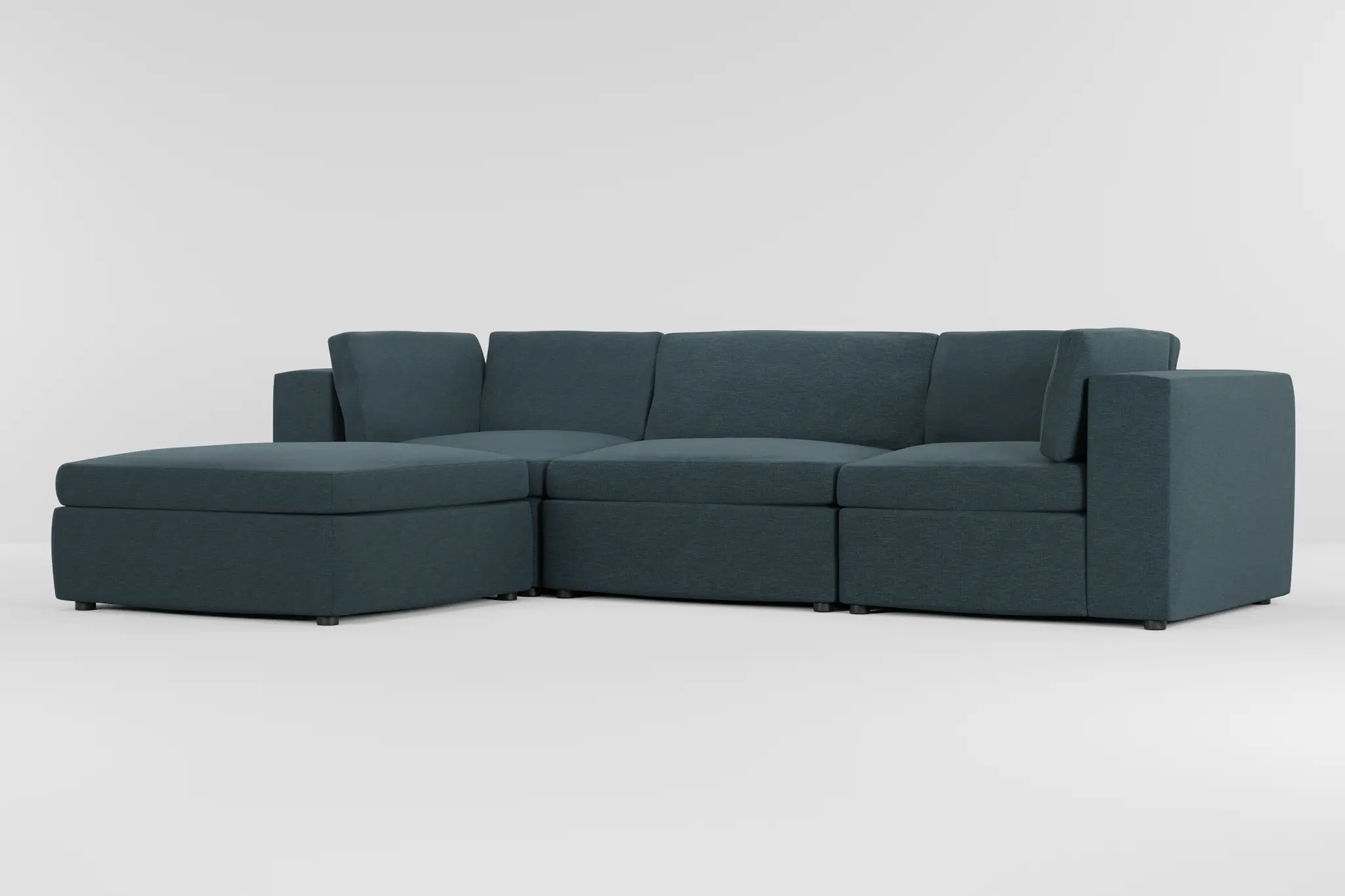Destin Elevation Dark Blue Fabric 4-piece Bumper Sectional Destin Elevation Dark Blue Fabric 4-piece Bumper Sectional